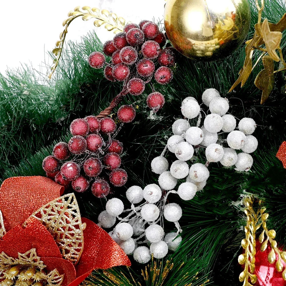 Frosted Holly Berries – Mini Artificial Christmas Berry Bouquet for DIY Wreaths & Décor