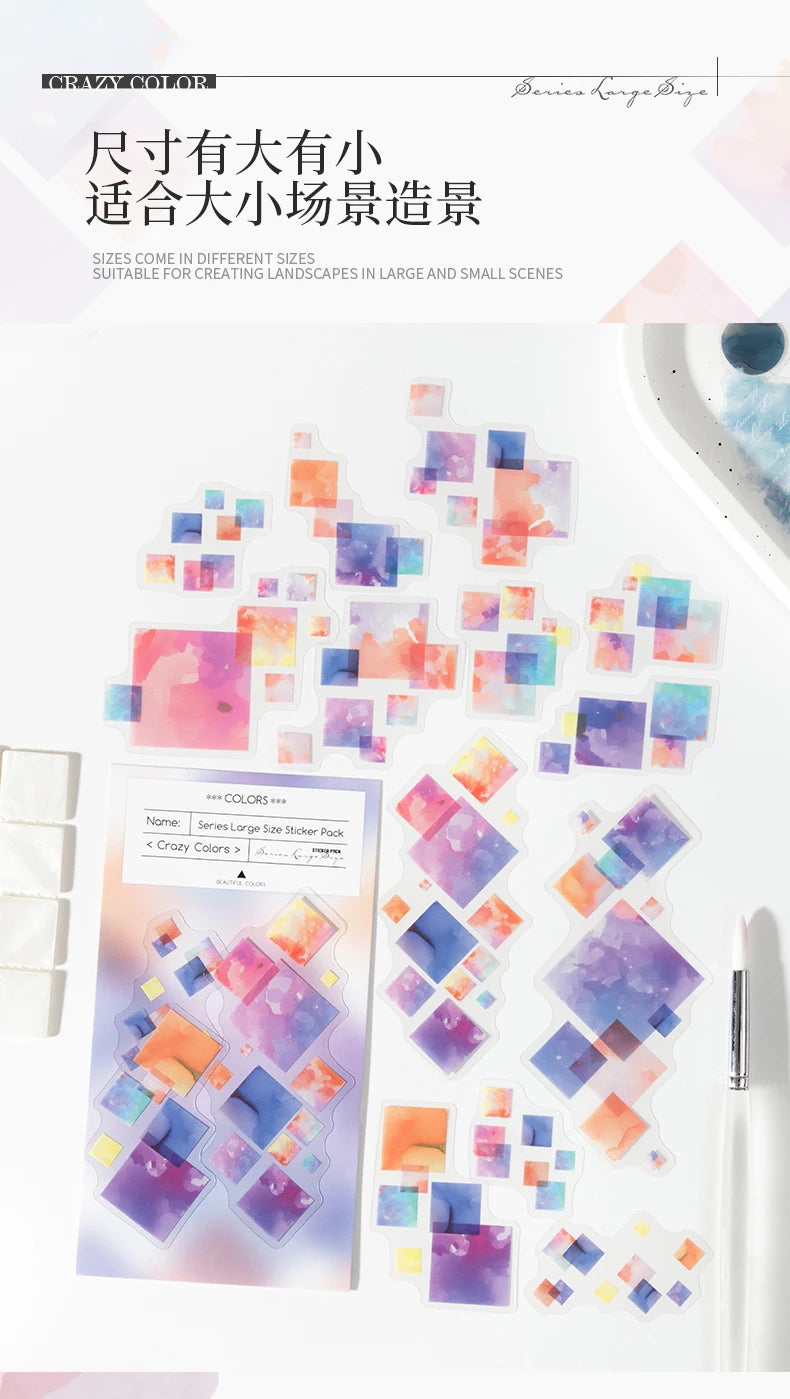 Watercolor Cartoon Stickers – 20PCS Aesthetic Scrapbook & Journal Label Set