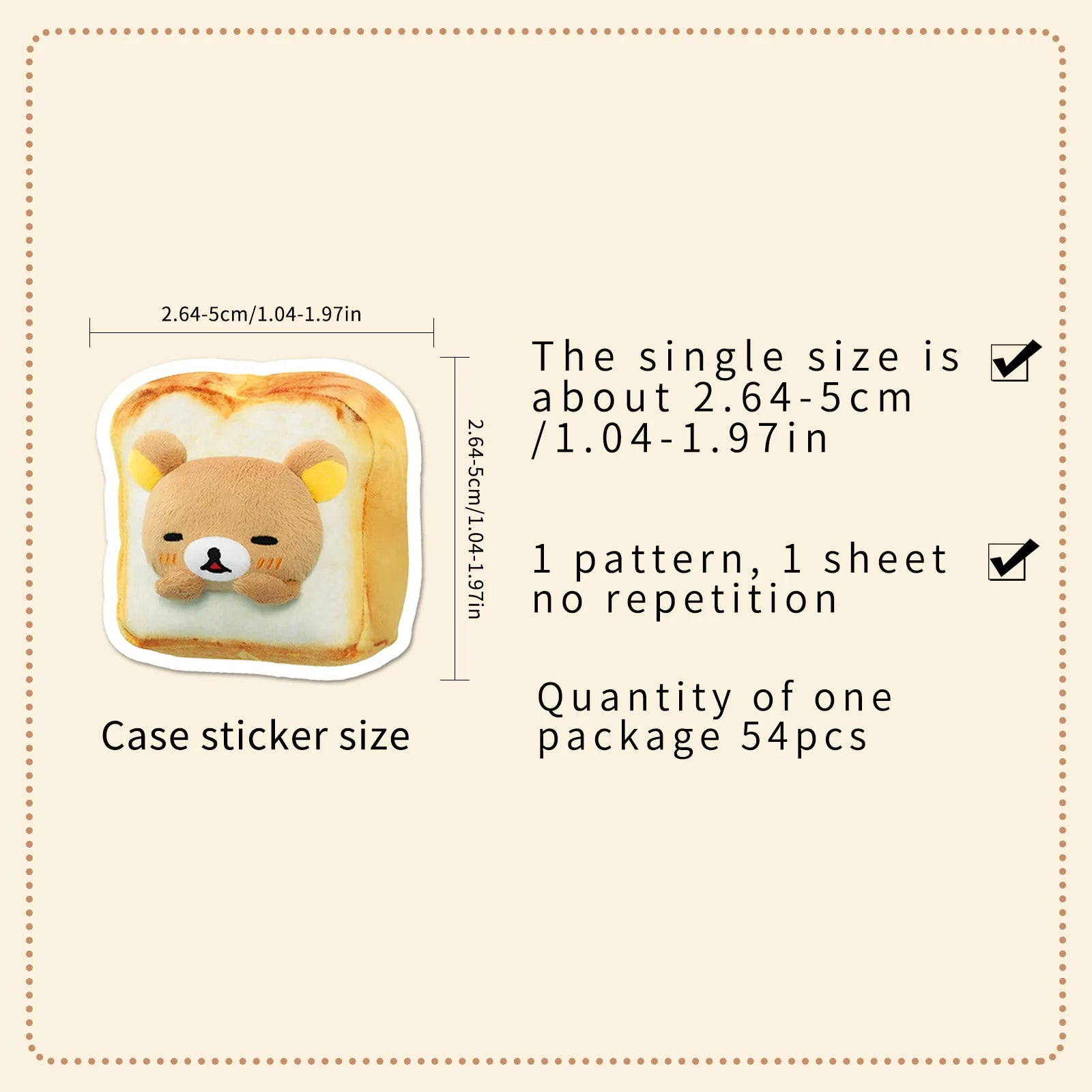 Cute Lazy Bear Stickers – 54PCS Cartoon Vinyl Decals for Laptop & Scrapbook