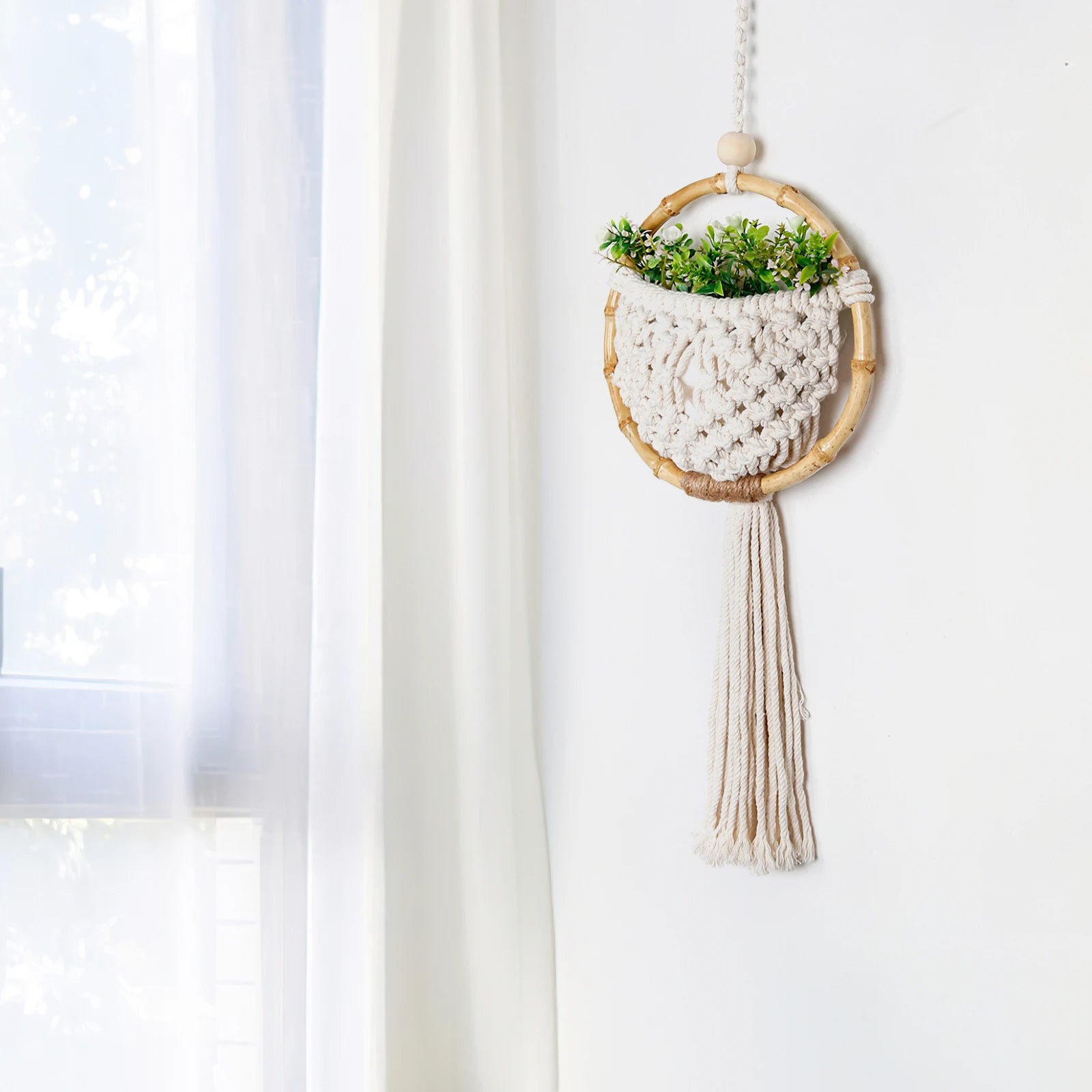 Nordic Round Macrame Wall Hanging – Boho Woven Door & Dorm Decor