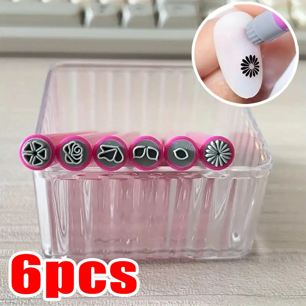 Nail Art Stamp Pen Set – 4/6/10pcs Painting & Dotting Tools