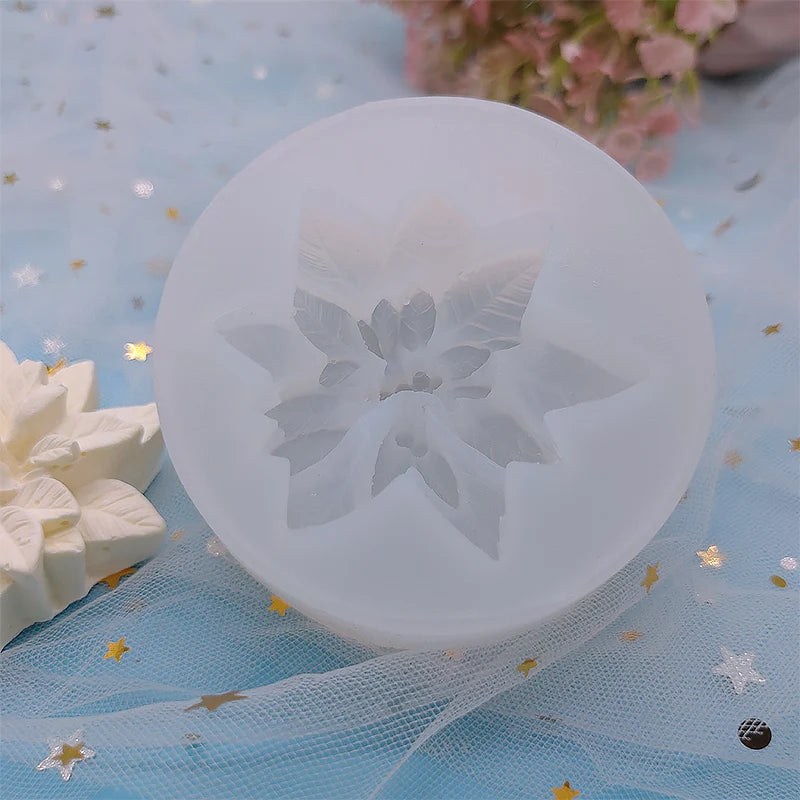 Christmas Flower Candle Mold – DIY Silicone Mold for Cake, Soap & Aromatherapy Crafts