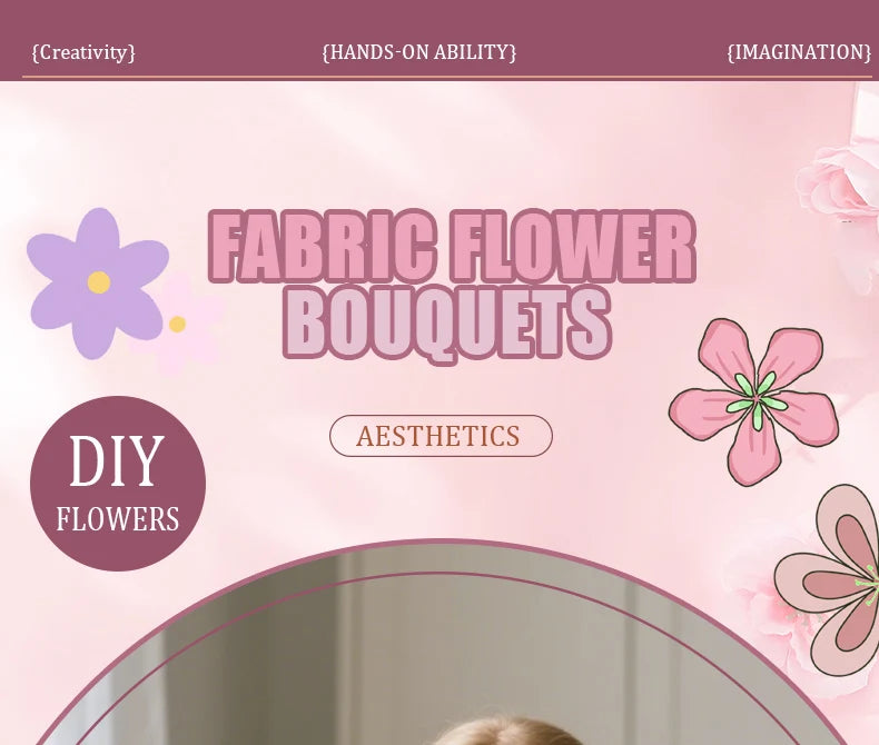 Fabric Flower DIY Craft Kit – Handmade Bouquets for Kids’ Toys & Gifts