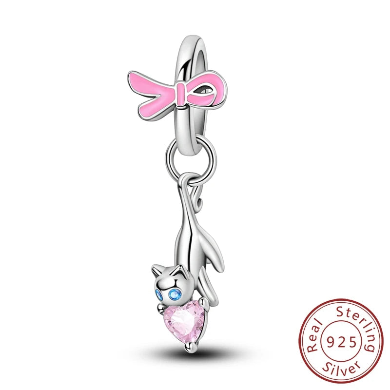 925 Sterling Silver Pink Ballet Girl Pendant – DIY Jewelry Charm for Bracelet & Necklace