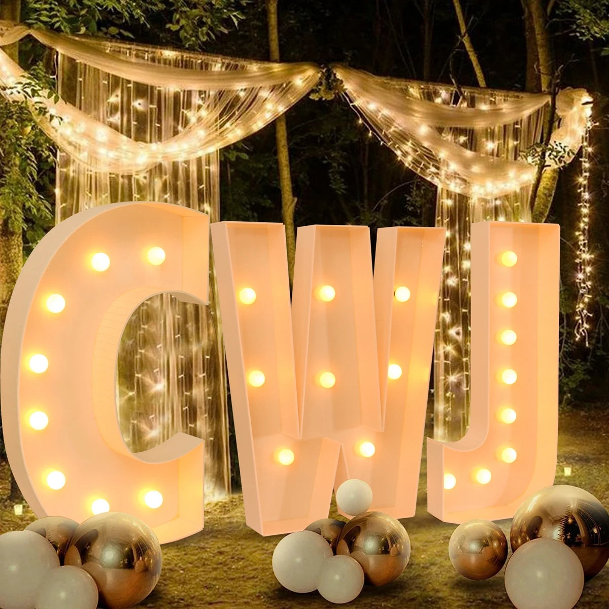 91.5CM Giant LED Letter Light Box – DIY Name Balloon Frame for Party Décor