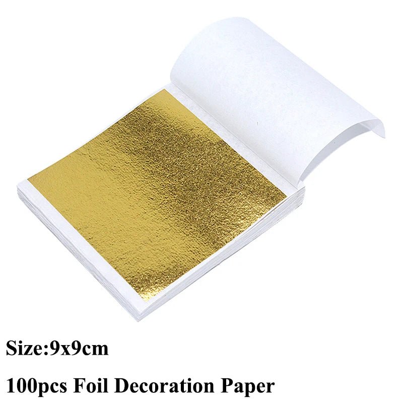 100PCS Gold Silver Copper Foil Leaf Flakes – DIY Resin, Candle & Art Decor