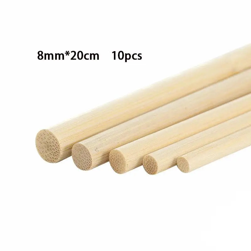 4–8mm Round Bamboo Wooden Sticks – DIY Craft & Woodworking (20/30cm)