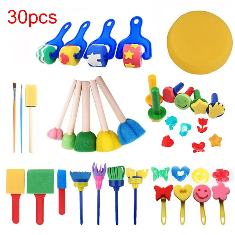 Painting Sponge Brush Set – Kids’ Art Tools for DIY Crafts & Drawing