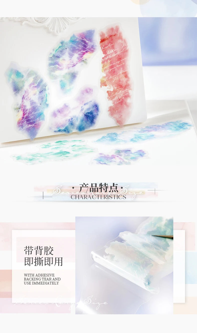 Watercolor Cartoon Stickers – 20PCS Aesthetic Scrapbook & Journal Label Set