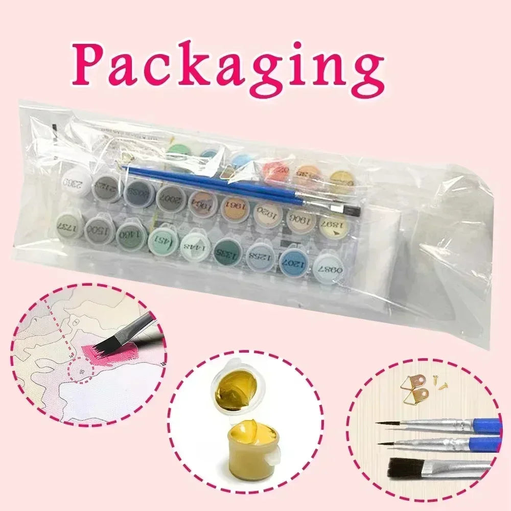 Disney Stitch Paint by Numbers – Frameless Cartoon Wall Art for Home & Bedroom