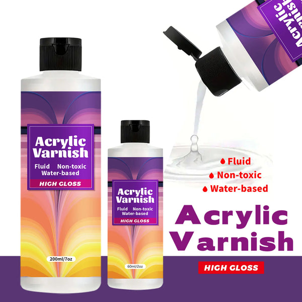 200ML Acrylic Varnish – High Gloss Clear Protective Sealant for Paintings & Crafts
