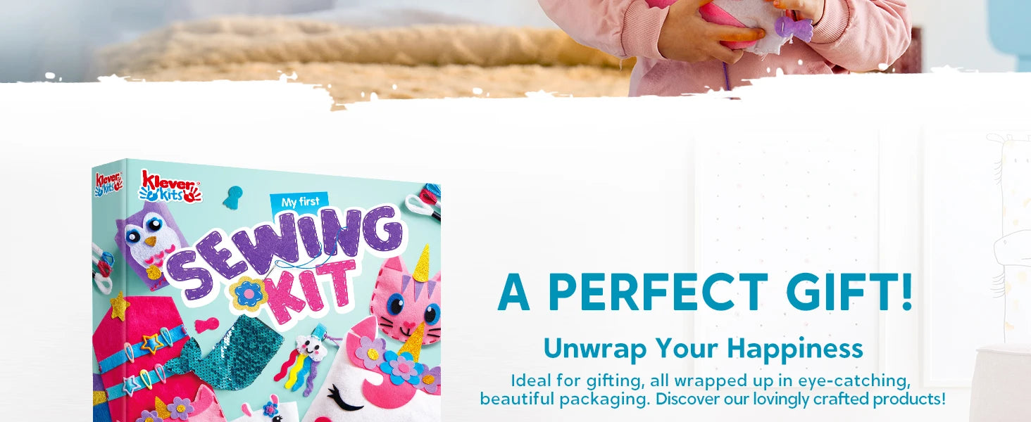 Kids My First Sewing Kit – 7 Easy DIY Projects (Unicorn & Mermaid)