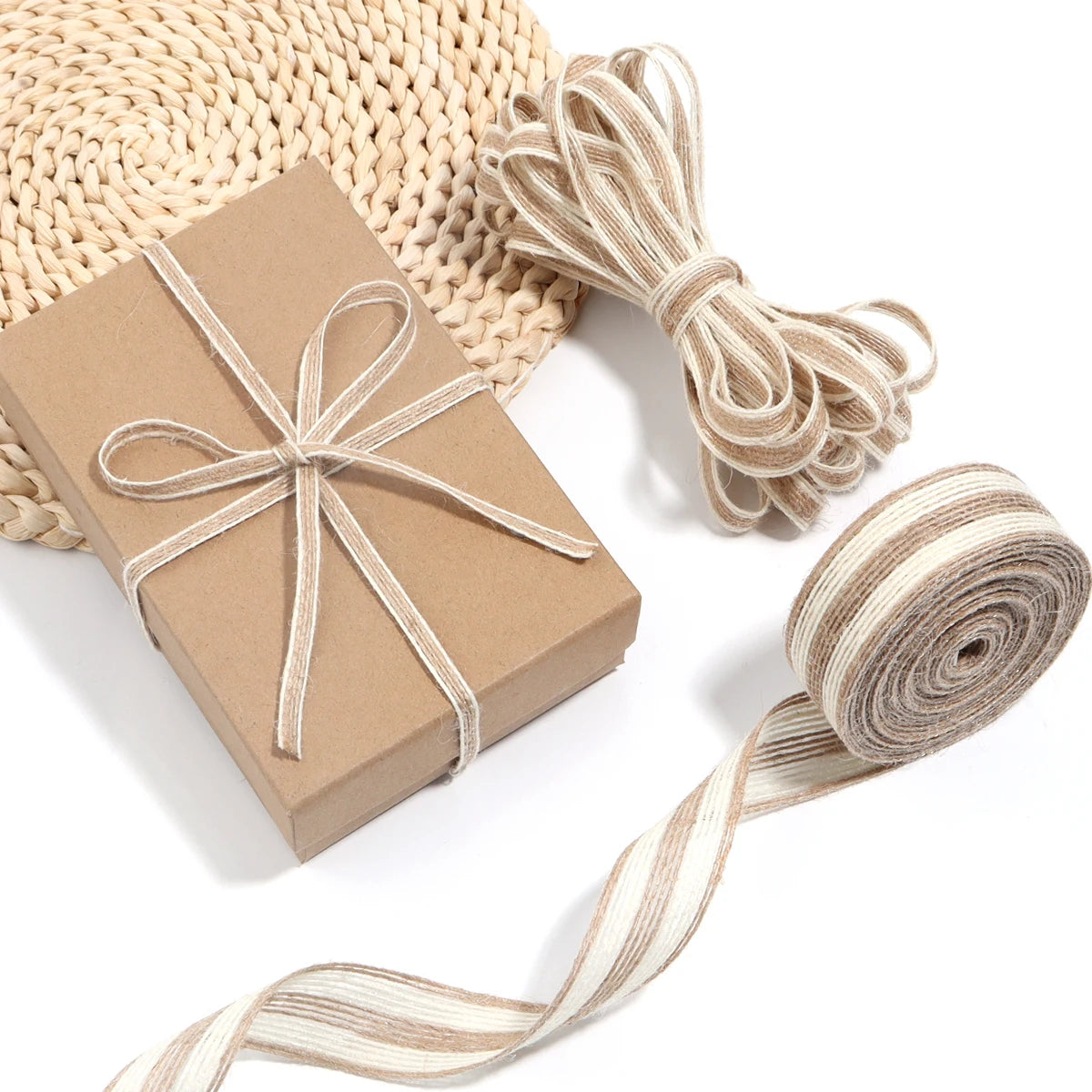 Linen Burlap Ribbon – 5/10M Craft & Gift Packaging Webbing