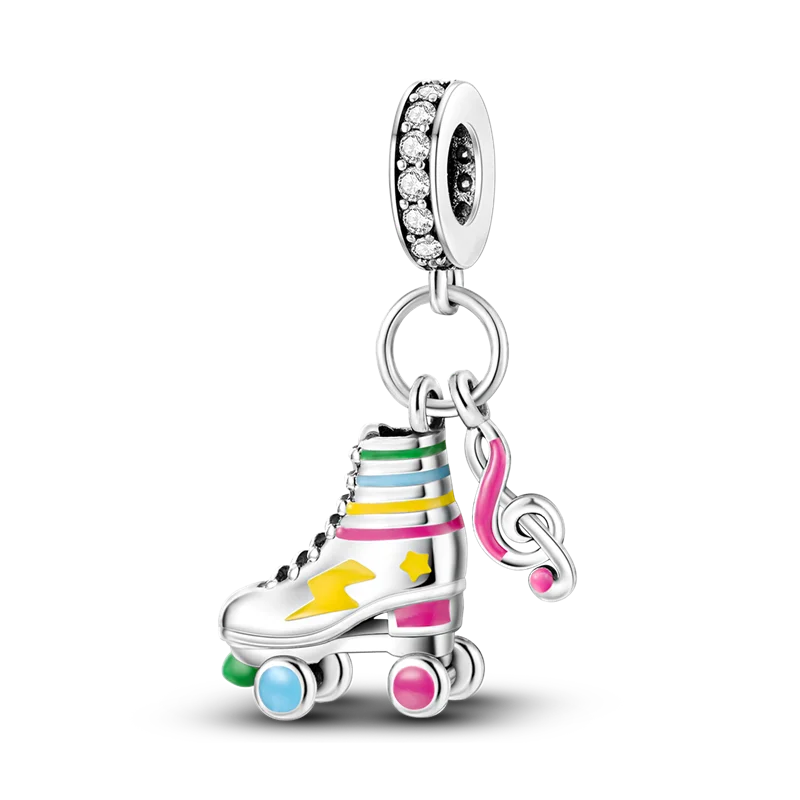 925 Sterling Silver Pink Ballet Girl Pendant – DIY Jewelry Charm for Bracelet & Necklace