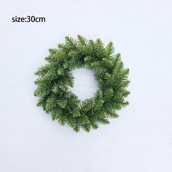 Christmas Green Pine Needle Wreath – Front Door Garland Decoration (30/40/50cm)
