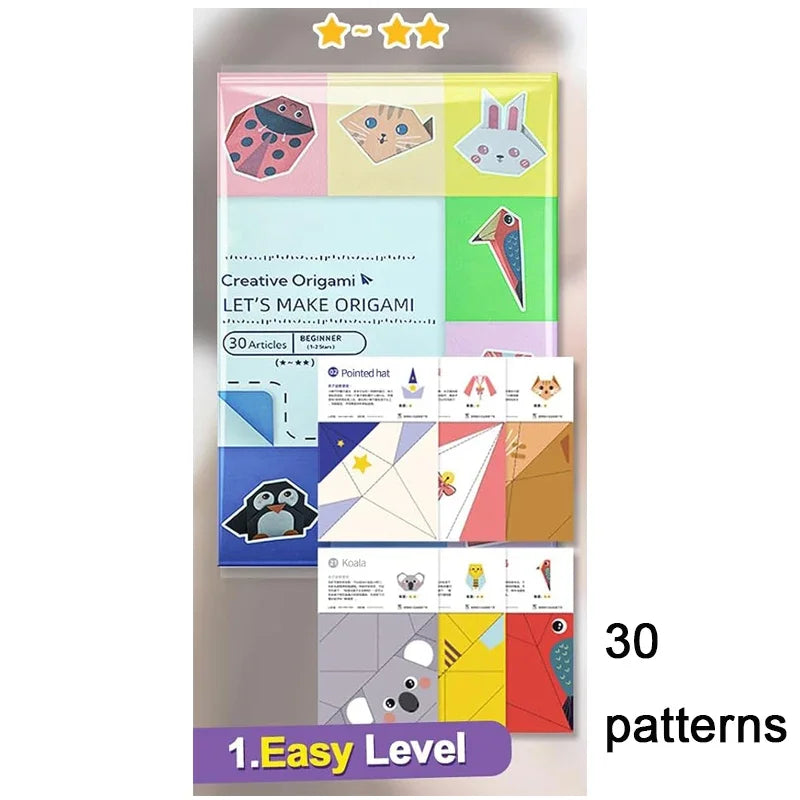Origami Paper Folding Kit – 30/96 Sheets with Instruction Book for Kids & Beginners