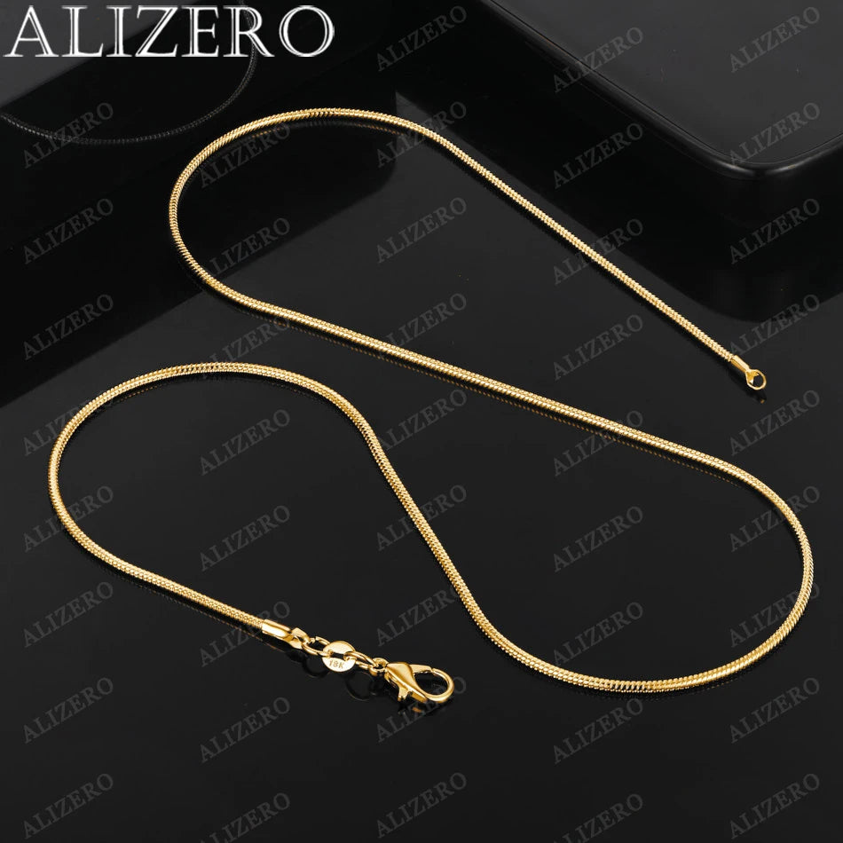 18K Gold 2mm Snake Chain Necklace