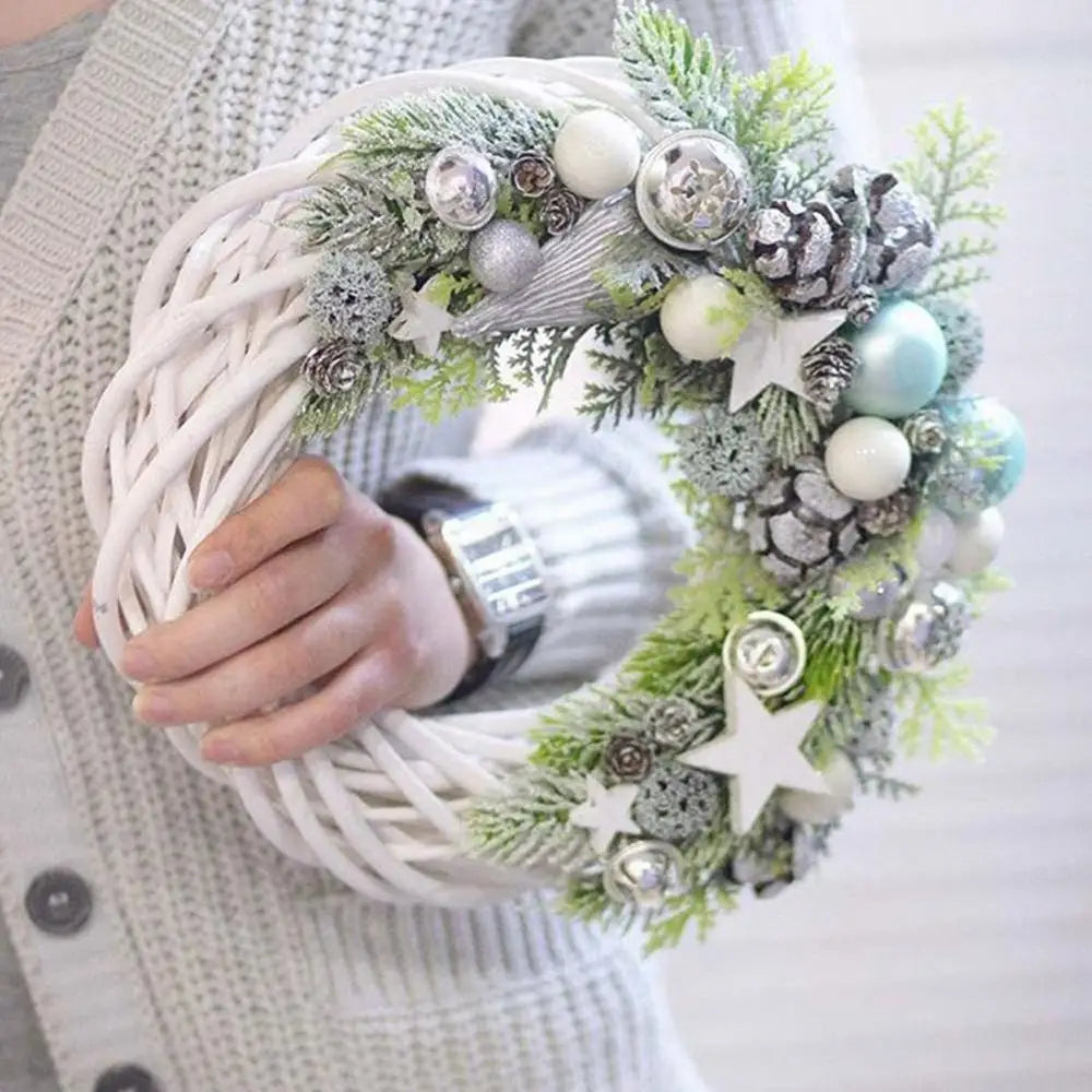 White Rattan Wreath – Blank Vine Garland Ring for Wedding & Christmas Decoration