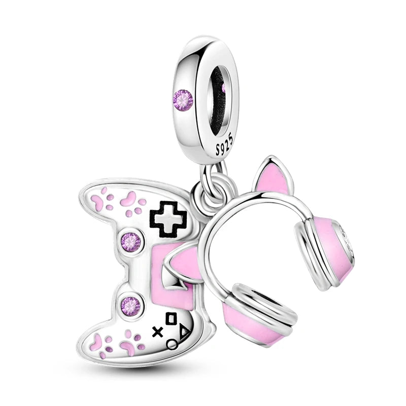925 Sterling Silver Pink Ballet Girl Pendant – DIY Jewelry Charm for Bracelet & Necklace