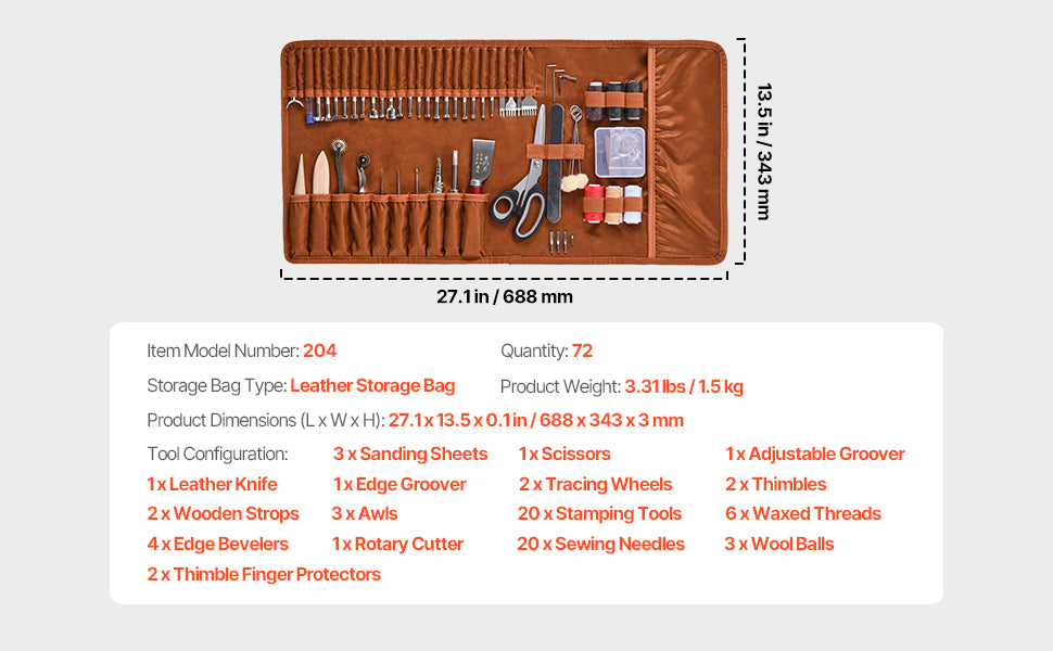 Leather Working Tools Kit